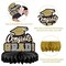 9PCS Graduation Party Decorations Class of 2026 Congrats Grad Table Centerpiece Congratulate Graduation Honeycomb Table Toppers for Graduation Party Supplies(Black)